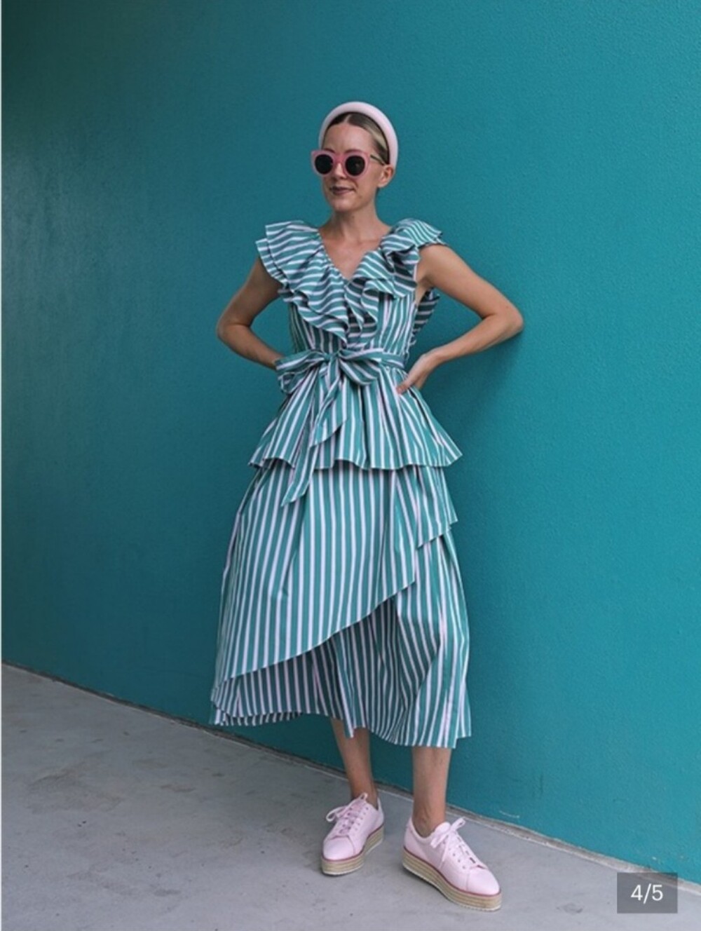 Halogen X Atlantic Pacific Striped Midi Skirt